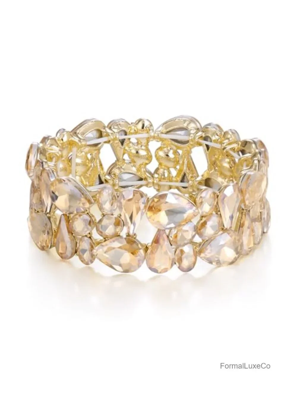 Art Deco Crystal Stretch Bracelet Women Party Wedding Jewelry Gift